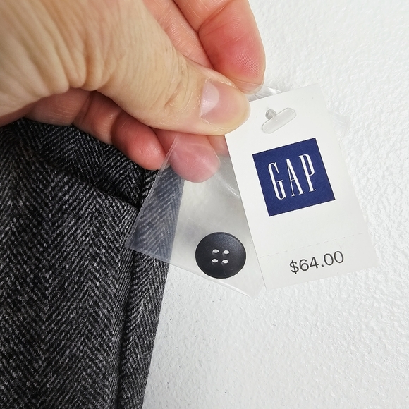 Gap Modern Fit Flare Wool Blend Trousers Herringbone Pattern NWT - Picture 5 of 11
